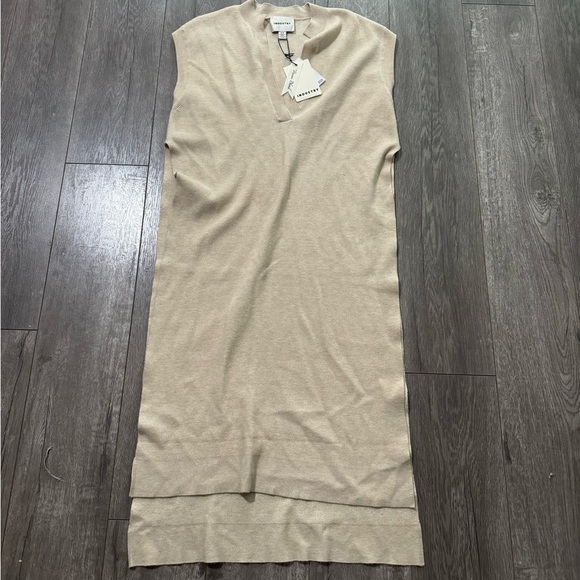 NWT industry tan maxi sweater vest tunic M - Picture 1 of 4